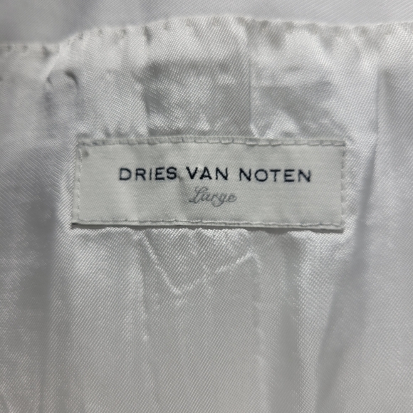 Dries Van Noten Women's Open Front Jacket L White Designer Avant Garde Minimal - Picture 10 of 11